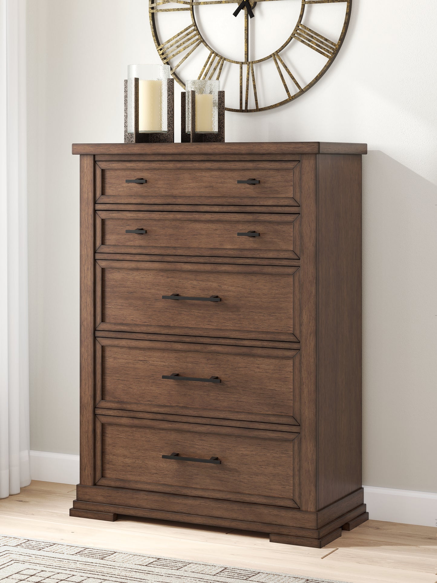 Myers Furniture Outlet - Ashley Furniture - Taffenbrook Bedroom - Three Drawer Night Stand / Medium Brown - B849-93