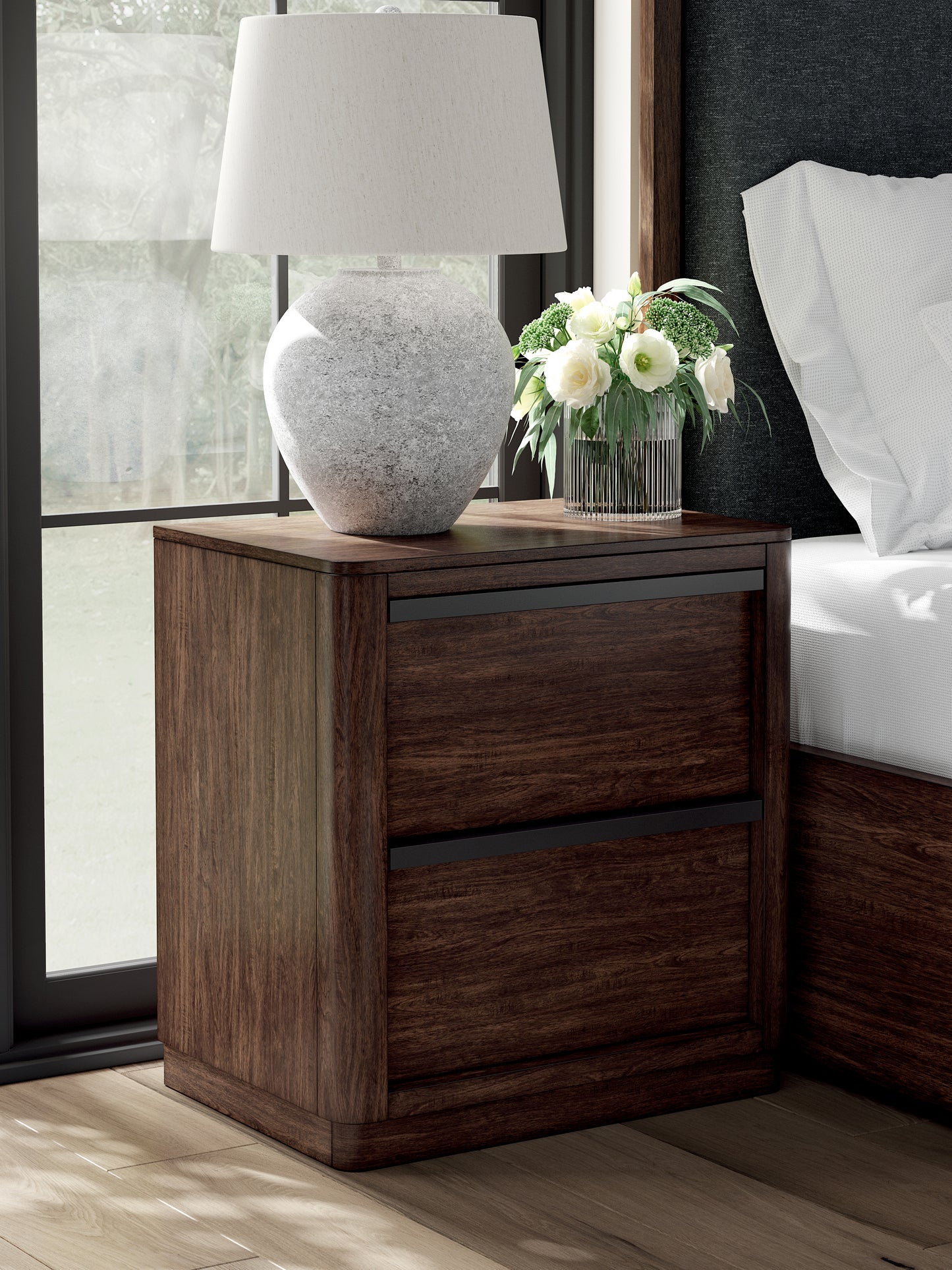 Myers Furniture Outlet - Ashley Furniture - Dilenno Bedroom - Two Drawer Night Stand / Dark Brown - PCB857-92