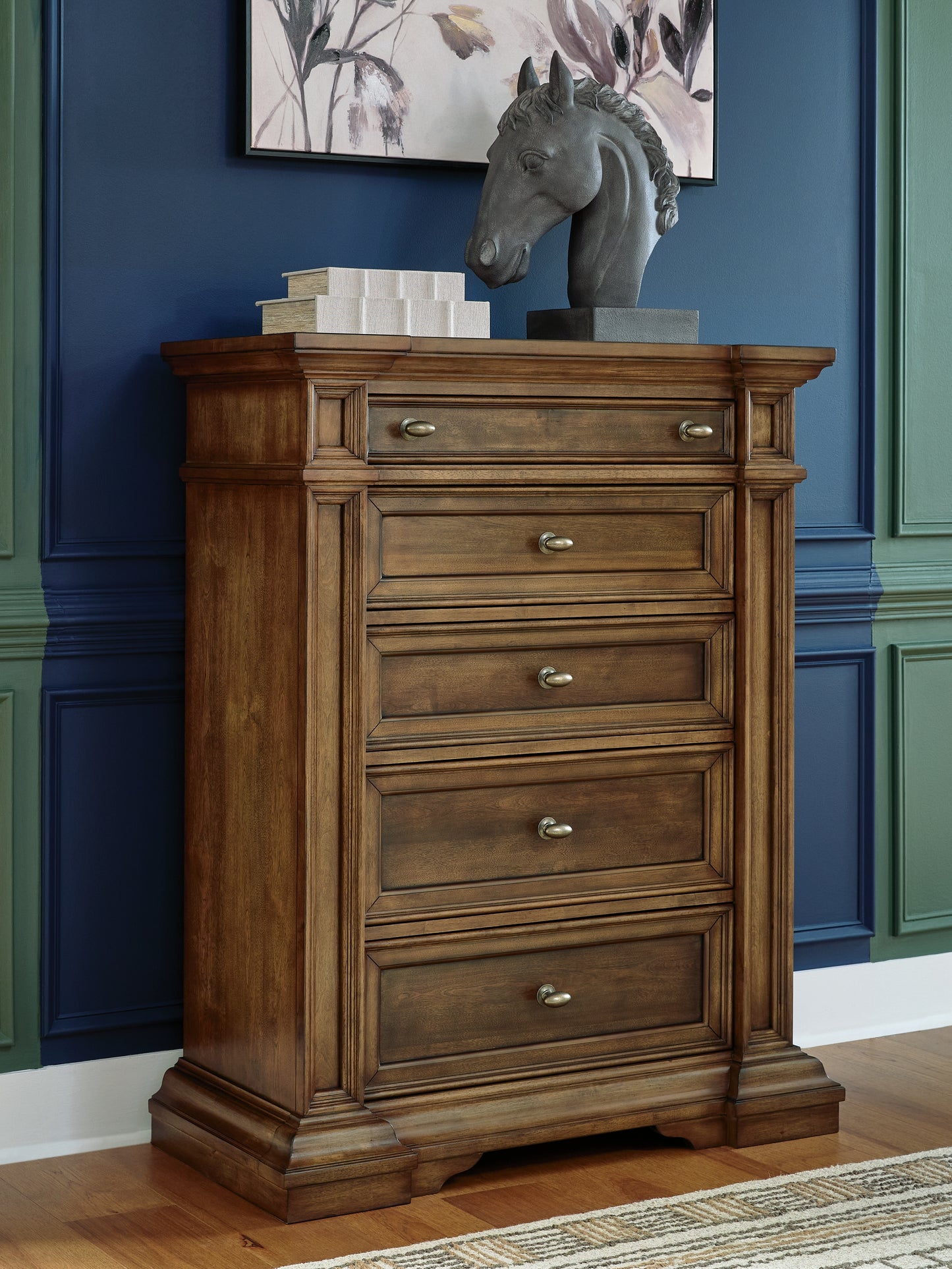 Myers Furniture Outlet - Ashley Furniture - Frantanna Bedroom - Five Drawer Chest / Brown - PCB949-46