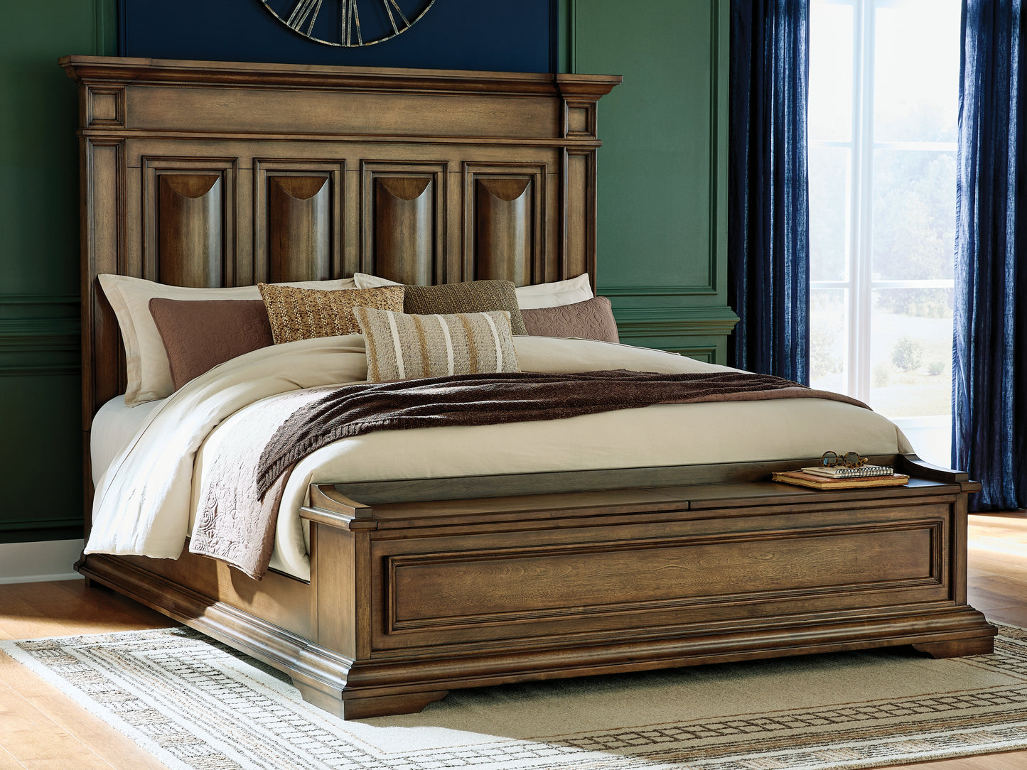 Myers Furniture Outlet - Ashley Furniture - Frantanna Bedroom - King Panel Storage Bed / Brown - PCB949B8