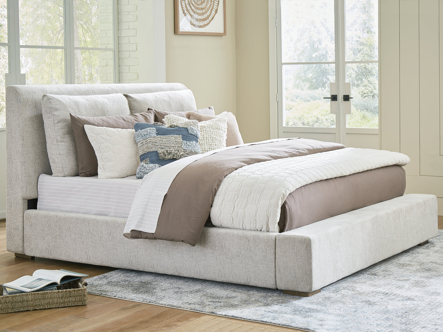 Myers Furniture Outlet - Ashley Furniture - Cabalynn Bedroom - King Upholstered Bed / Light Brown - B974B6