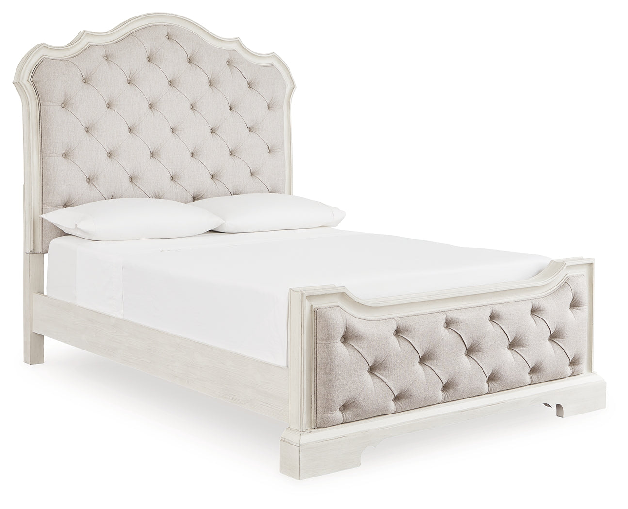 Myers Furniture Outlet - Ashley Furniture - Arlendyne Bedroom - Queen Upholstered Bed / Antique White - B980B2