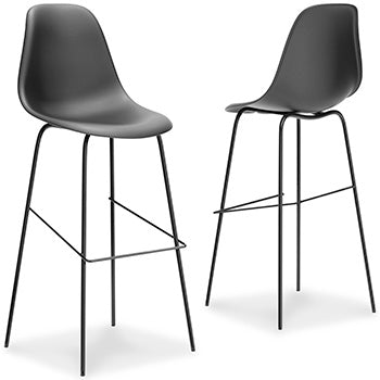 Myers Furniture Outlet - Ashley Furniture - Forestead Dining Room - Bar Height Bar Stool (Set of 2) / Black - D130-130X2