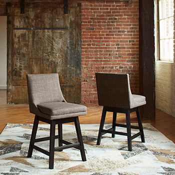 Myers Furniture Outlet - Ashley Furniture - Tallenger Dining Room - Counter Height Bar Stool (Set of 2) / Light Gray - D380-424X2