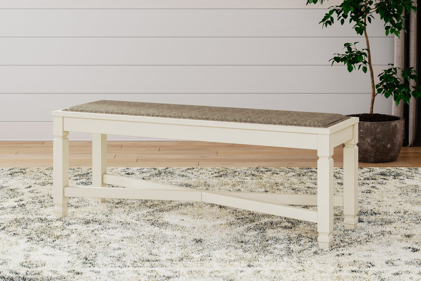 Myers Furniture Outlet - Ashley Furniture - Bolanburg Dining Bench - Large UPH Dining Room Bench / Two-tone / 50"W x 15"D x 20"H - D647-00