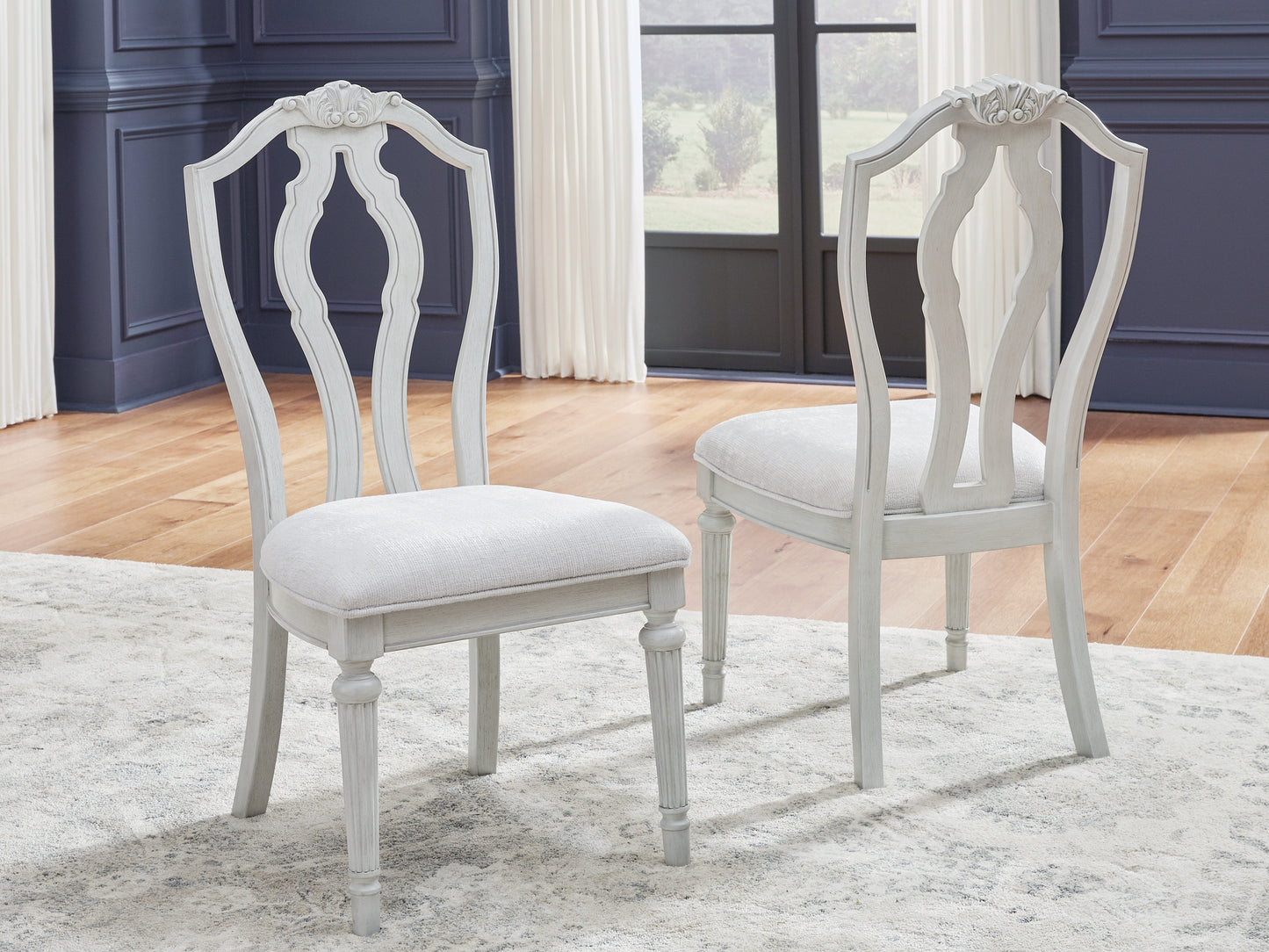 Myers Furniture Outlet - Ashley Furniture - Montelaine Dining Room - Dining Chair (Set of 2) / Antique White - D795-01X2