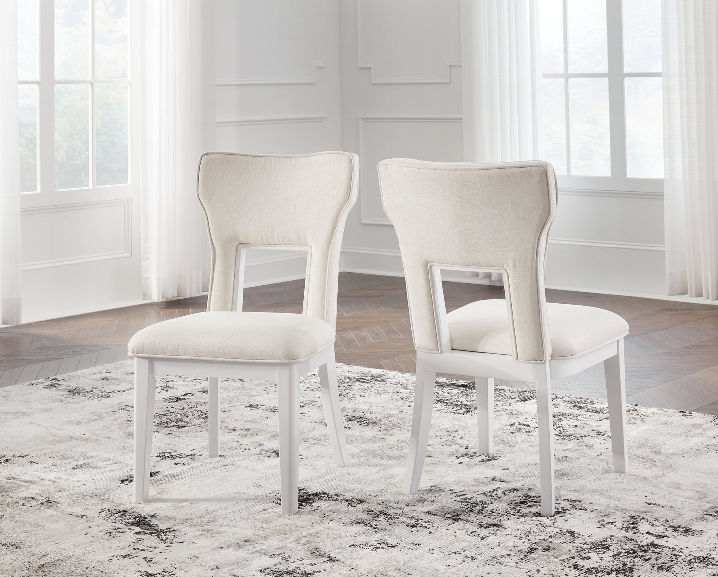 Myers Furniture Outlet - Ashley Furniture - Chalanna Dining Room - Dining Chair (Set of 2) / White - D822-01X2