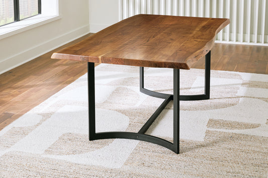 Myers Furniture Outlet - Ashley Furniture - Fortmaine Dining Room - Rectangular Dining Room Table / Brown/Black - D872-25