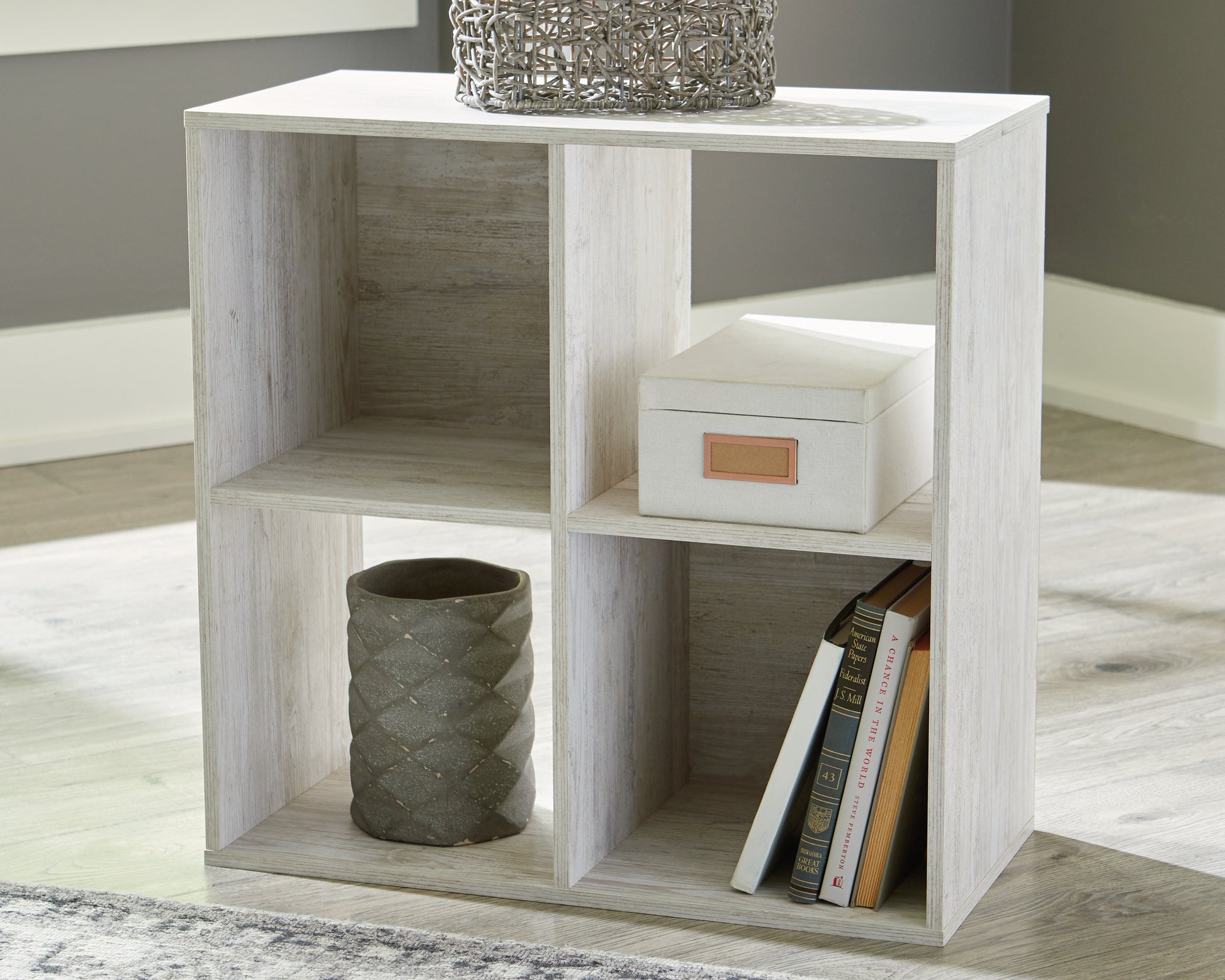 Myers Furniture Outlet - Ashley Furniture - Paxberry Four Cube Organizer - Four Cube Organizer / Whitewash - EA1811-2X2