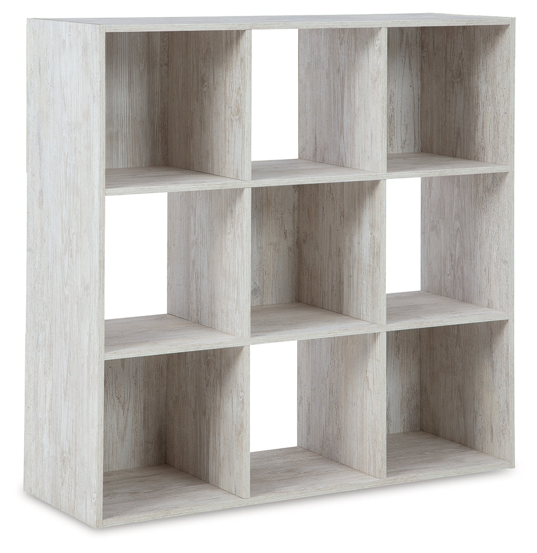 Myers Furniture Outlet - Ashley Furniture - Paxberry Nine Cube Organizer - Nine Cube Organizer / Whitewash - EA1811-3X3