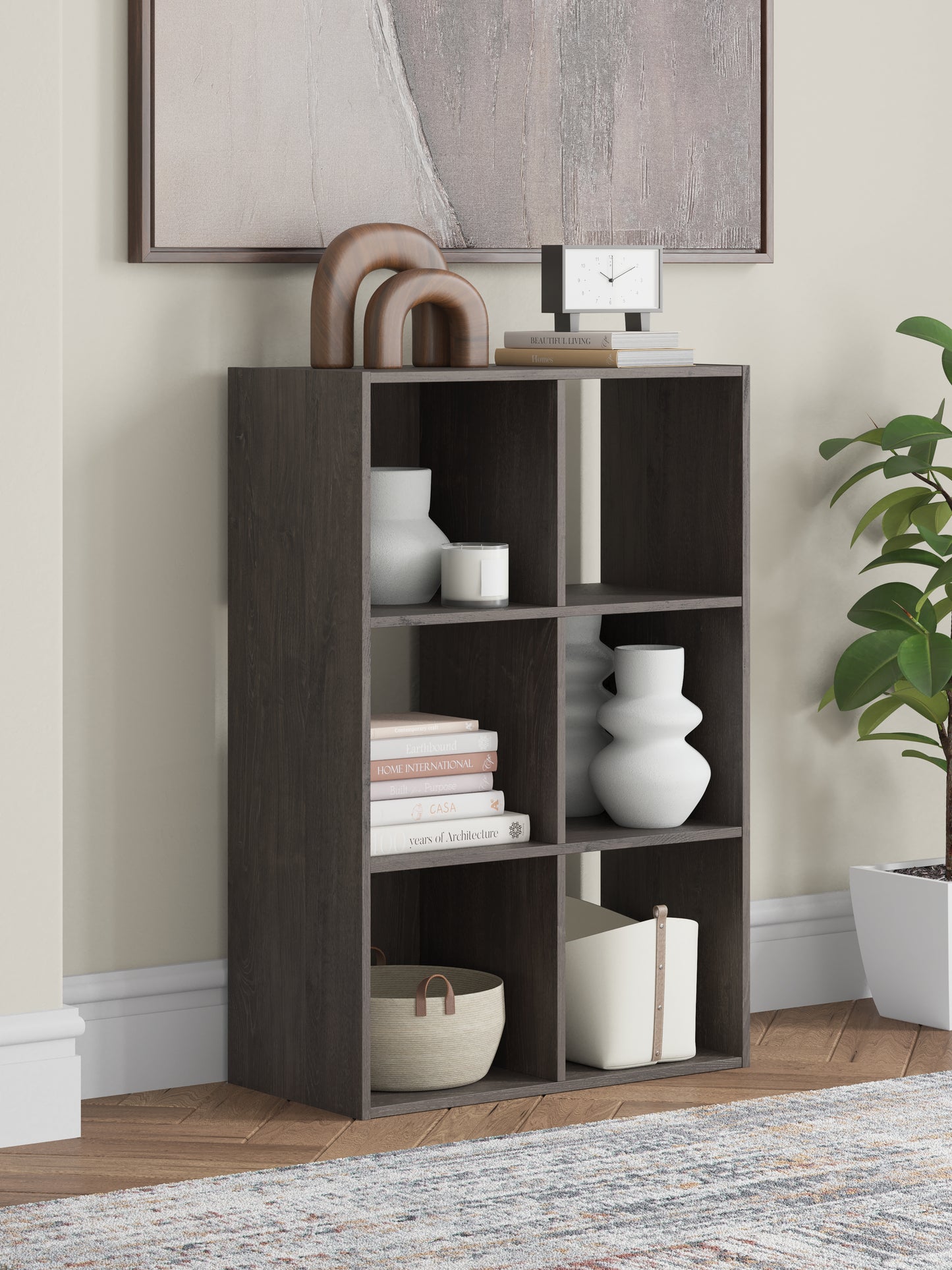 Myers Furniture Outlet - Ashley Furniture - Piperton Six Cube Organizer - Six Cube Organizer / Charcoal - EA5514-3X2