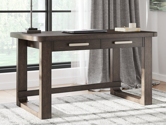 Myers Furniture Outlet - Ashley Furniture - Breckington Office Desk - Home Office Desk / Dark Brown - H556-44