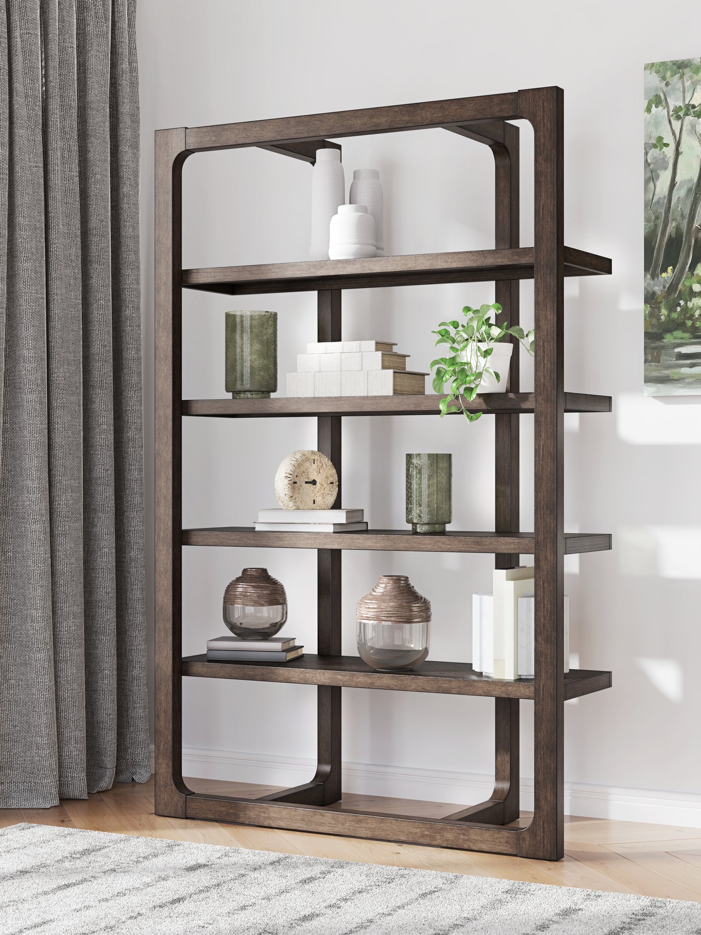 Myers Furniture Outlet - Ashley Furniture - Breckington Bookcase - Bookcase / Dark Brown - H556-70