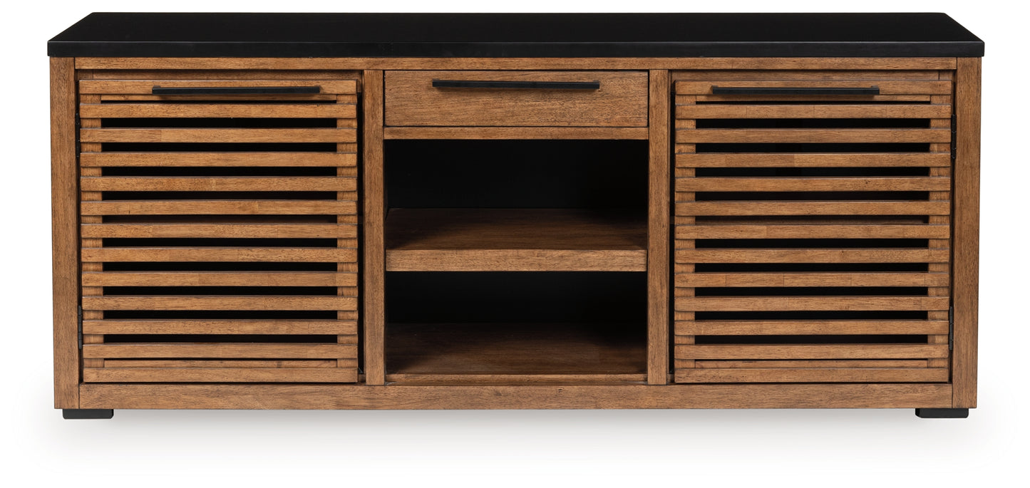 Myers Furniture Outlet - Ashley Furniture - Kallari Bookcase - Credenza / Warm Brown/Black - H737-60