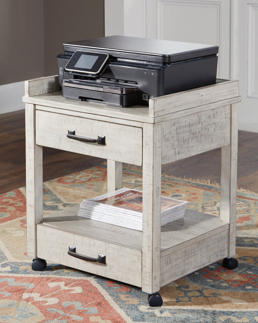 Myers Furniture Outlet - Ashley Furniture - Carynhurst Printer Stand - Printer Stand / Whitewash - H755-11