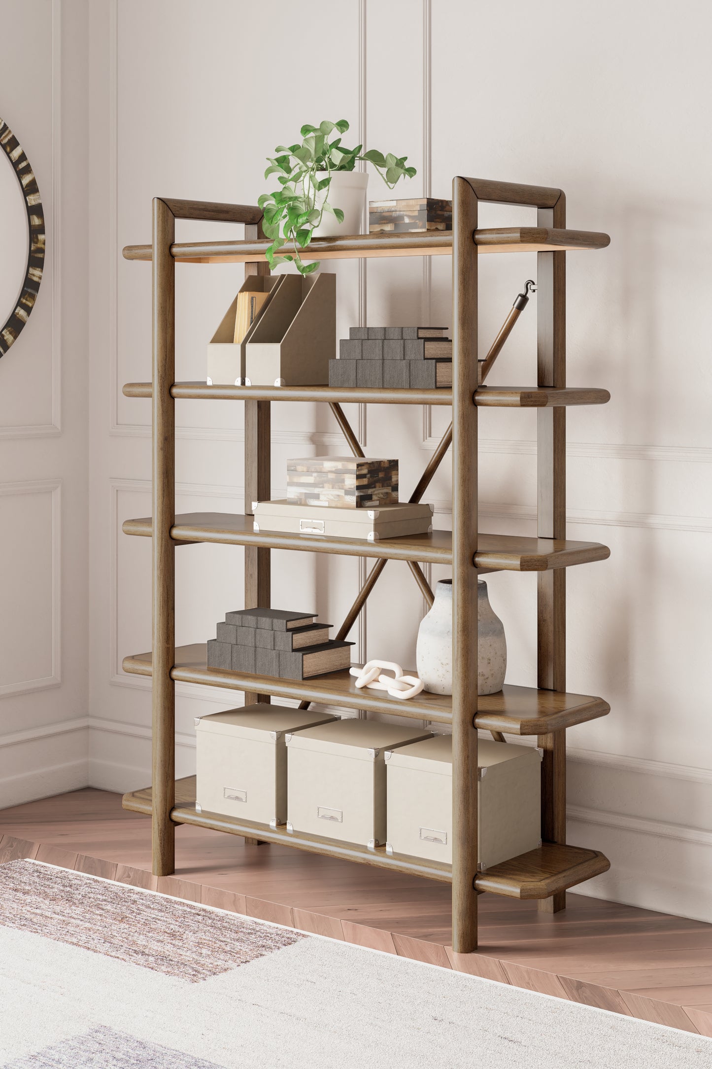 Myers Furniture Outlet - Ashley Furniture - Roanhowe Bookcase - Bookcase / Brown - H769-70