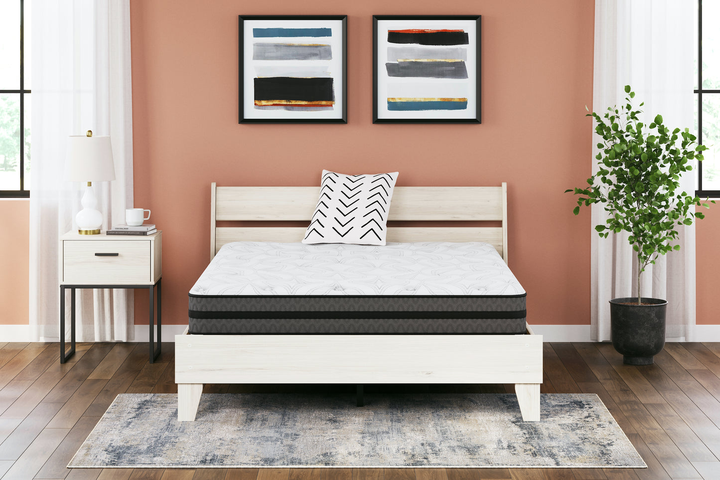 Myers Furniture Outlet - Ashley Furniture - 10 Inch Pocketed Hybrid Mattresses - Twin / White - M58911