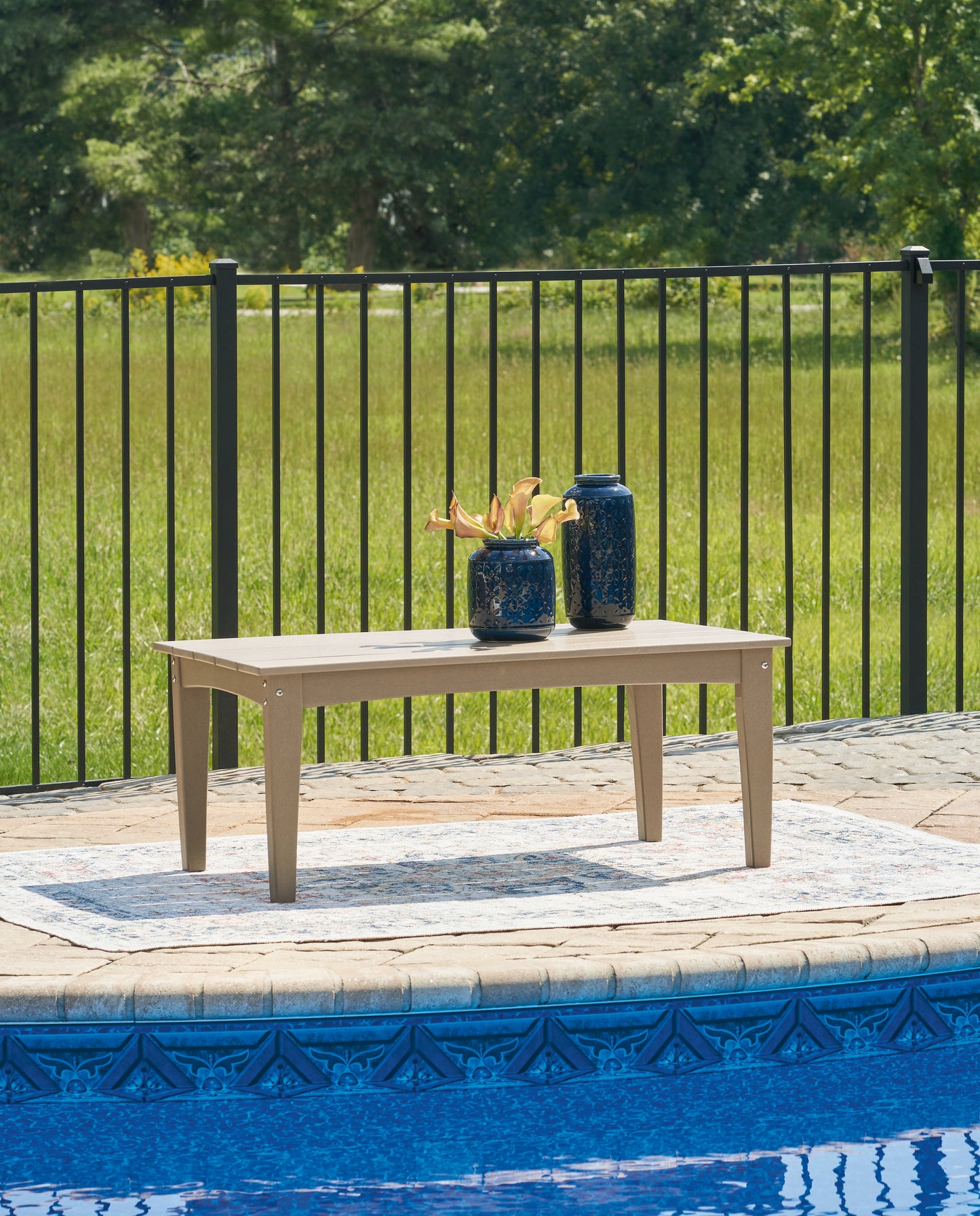 Myers Furniture Outlet - Ashley Furniture - Hyland wave Outdoor - Rectangular Cocktail Table / Driftwood - P114-701