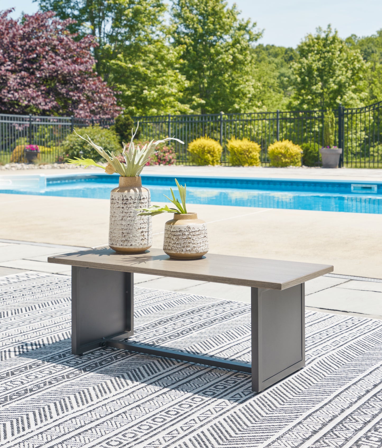 Myers Furniture Outlet - Ashley Furniture - Bree Zee Outdoor - Rectangular End Table / Brown - P160-703