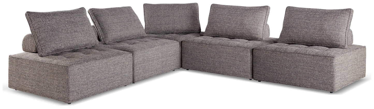 Myers Furniture Outlet - Ashley Furniture - Bree Zee Outdoor - 5-Piece Outdoor Modular Seating / Brown - P160P10