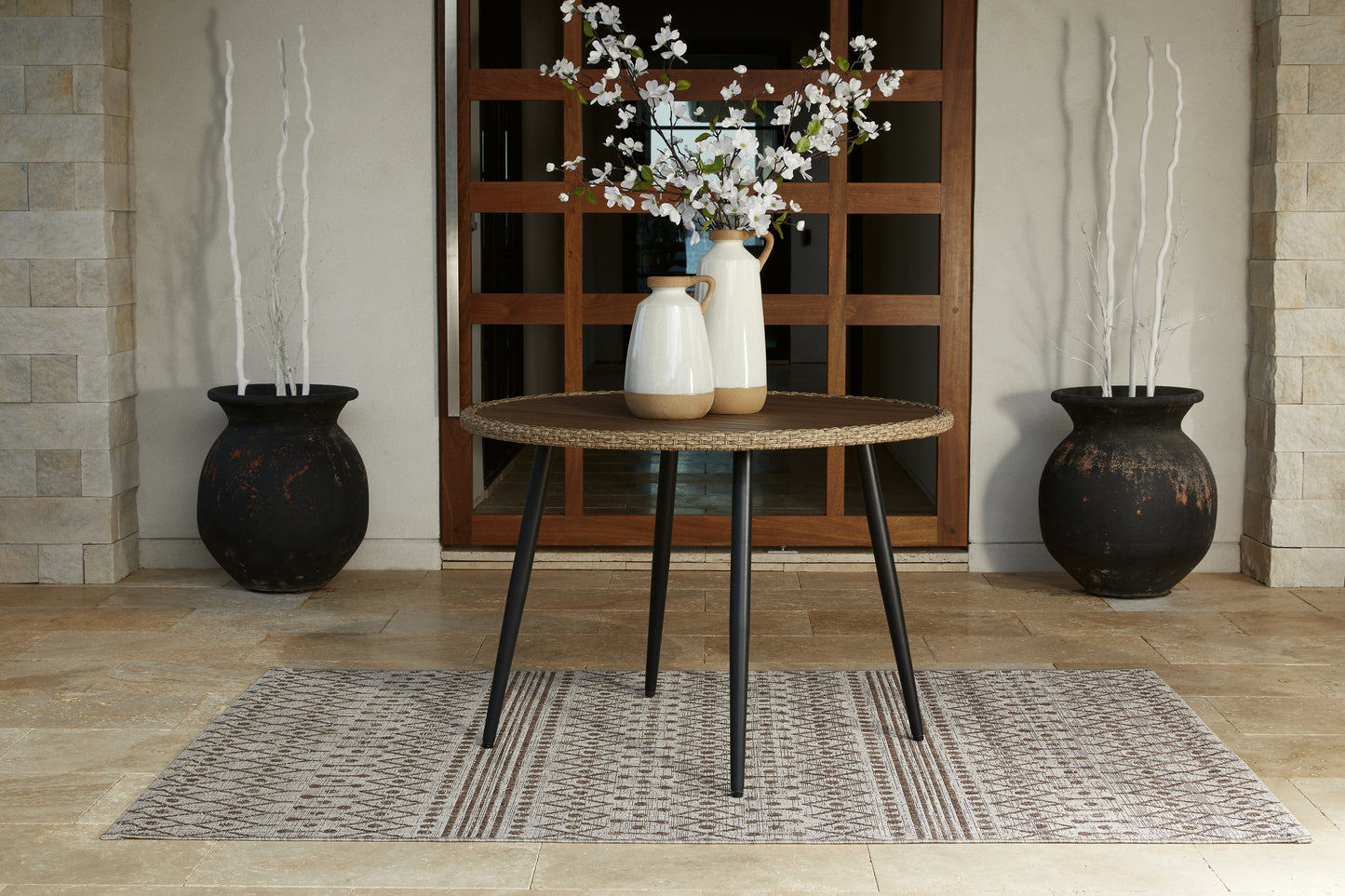 Myers Furniture Outlet - Ashley Furniture - Amaris Outdoor - Chair (Set of 2) / Brown/Black - P369-601