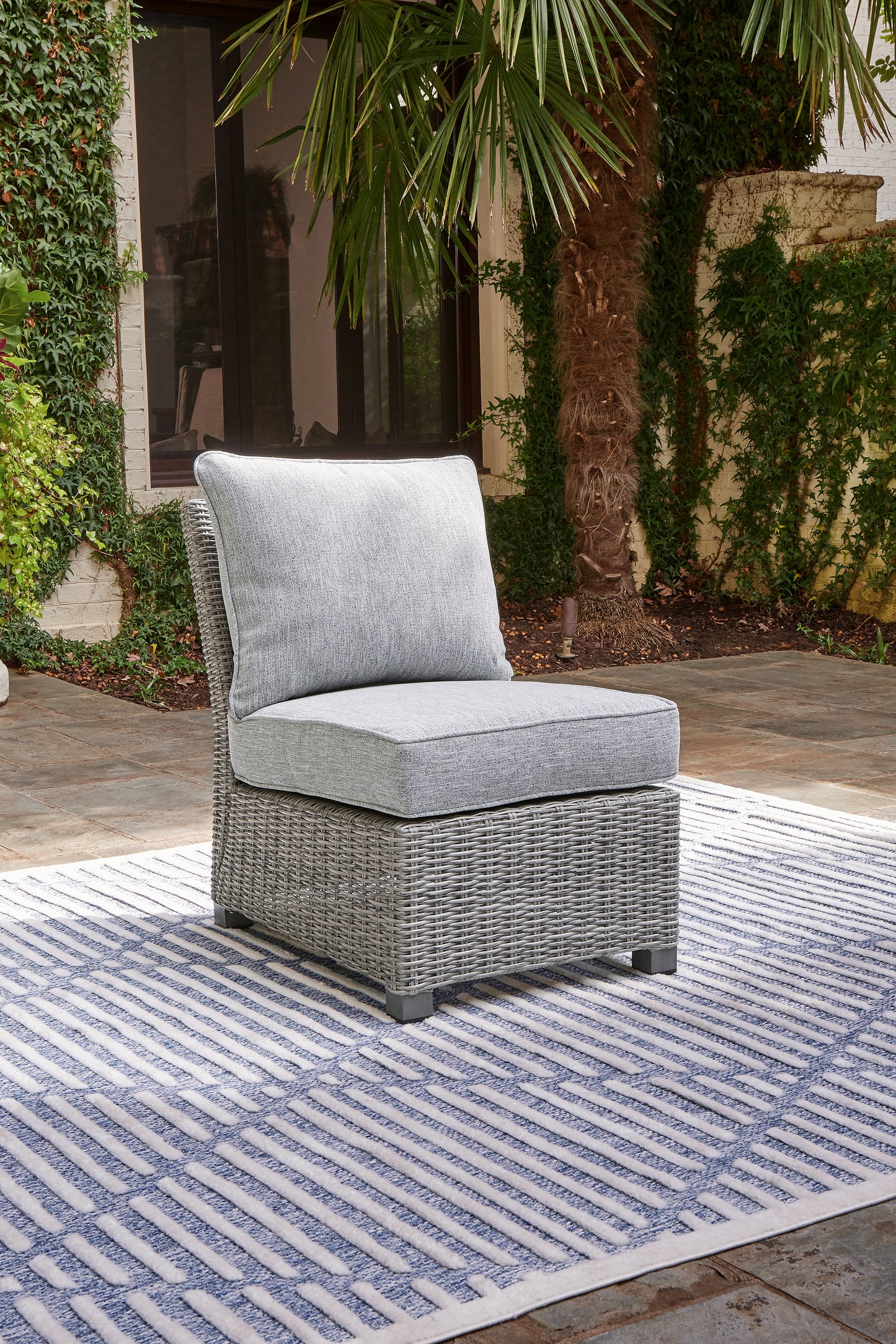 Myers Furniture Outlet - Ashley Furniture - Naples Beach Outdoor - Armless Chair w/Cushion (1/CN) / Light Gray - P439-846