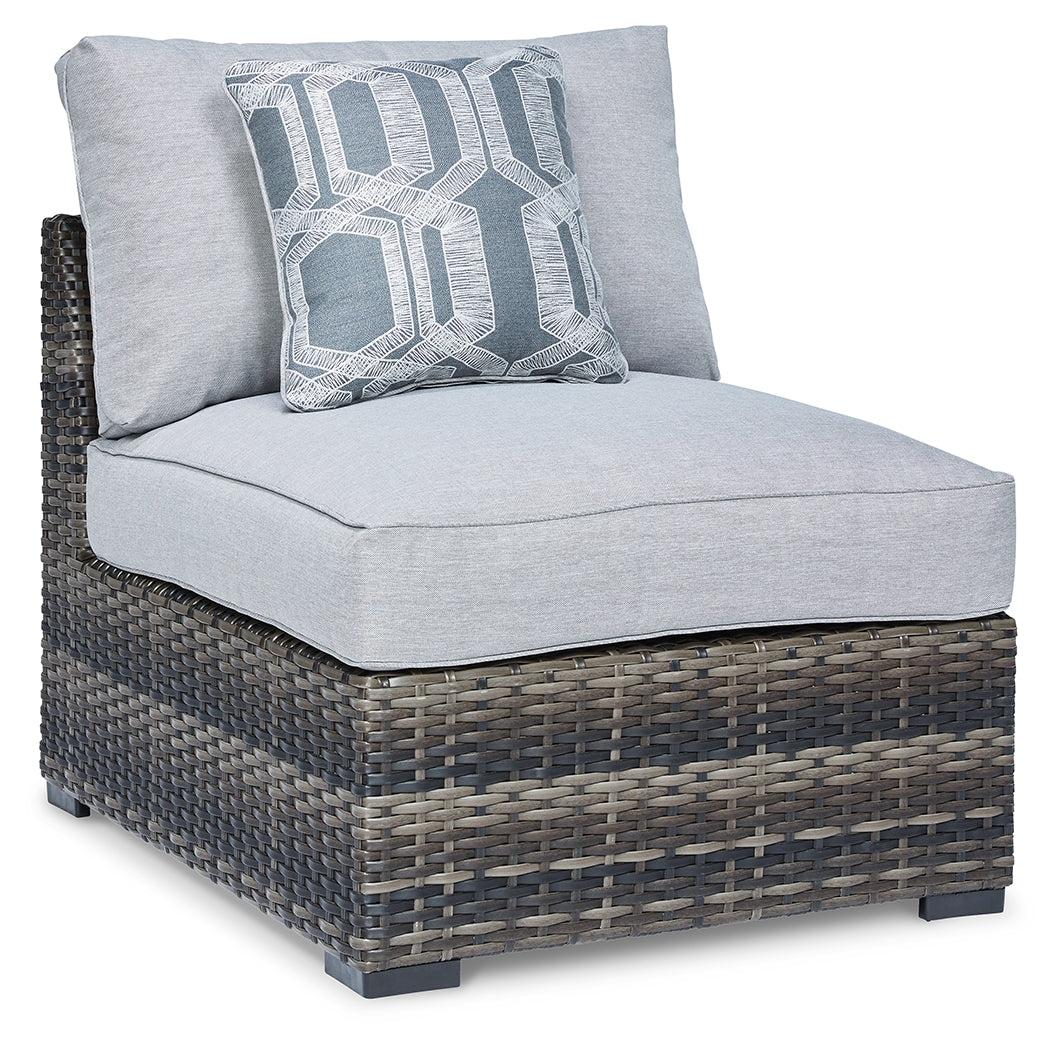 Myers Furniture Outlet - Ashley Furniture - Harbor Court Outdoor - Armless Chair w/Cushion (Set of 2) / Gray - P459-846