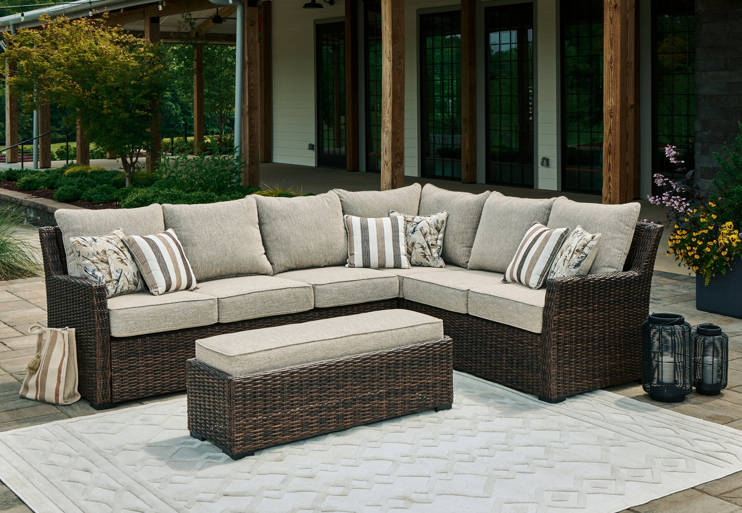 Myers Furniture Outlet - Ashley Furniture - Brook Ranch Outdoor - RECT Multi-Use Table / Brown - P465-625