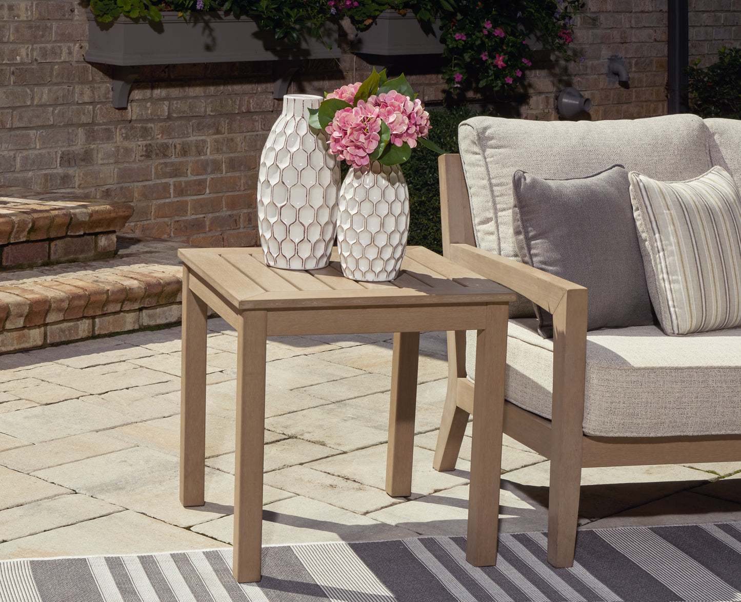 Myers Furniture Outlet - Ashley Furniture - Hallow Creek Outdoor - Square End Table / Driftwood - P560-702