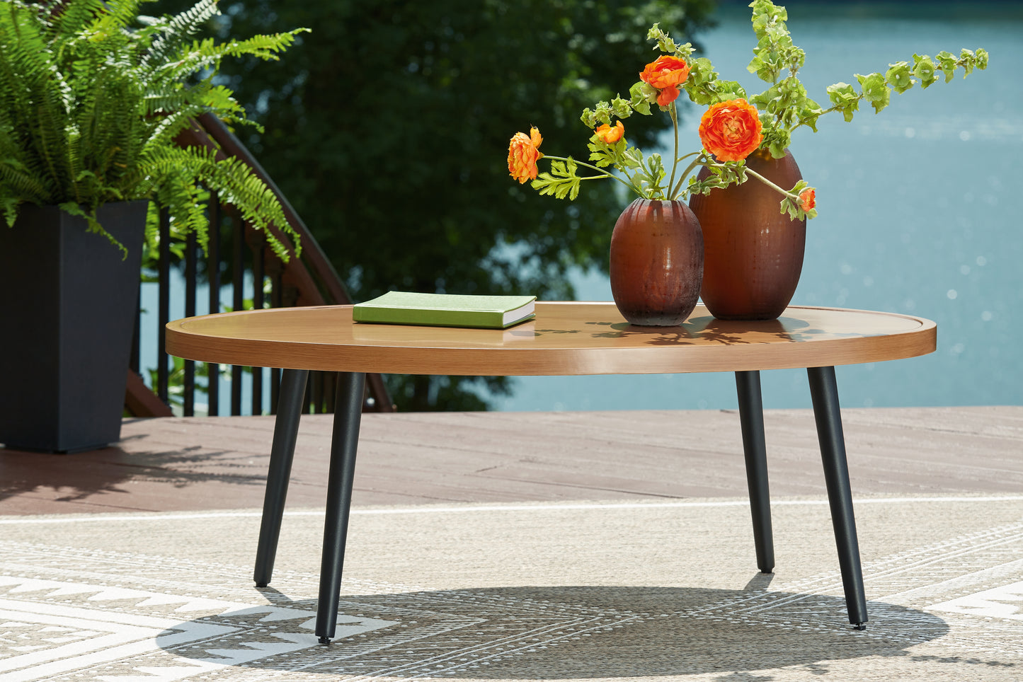 Myers Furniture Outlet - Ashley Furniture - Horizon Hall Outdoor - Cocktail Table / Two-tone Brown - P572-701