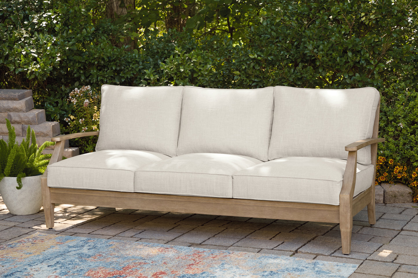 Myers Furniture Outlet - Ashley Furniture - Carter Hall Outdoor - Sofa with Cushion / Beige - P601-838