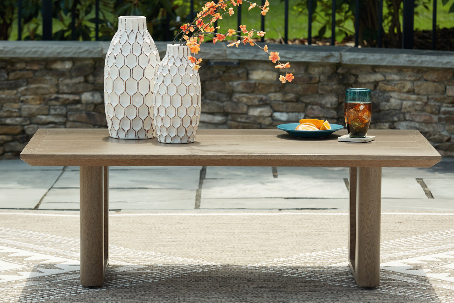 Myers Furniture Outlet - Ashley Furniture - Serene Bay Outdoor - Rectangular Cocktail Table / Dark Brown - P671-701