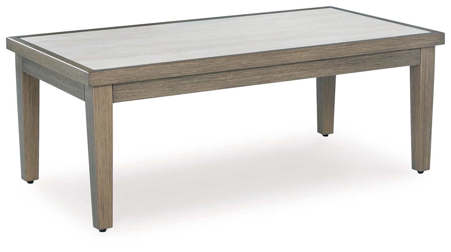 Myers Furniture Outlet - Ashley Furniture - Rainier Ranch Outdoor - Round Fire Pit Table / Beige - P701-776