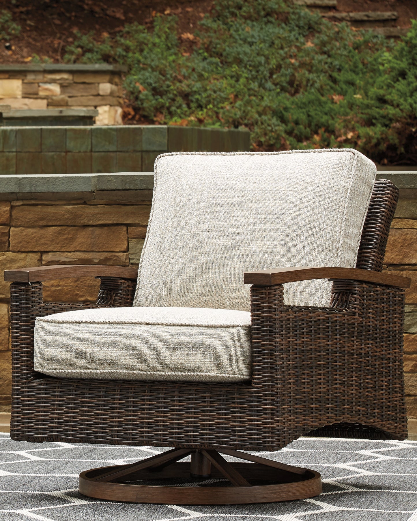 Myers Furniture Outlet - Ashley Furniture - Paradise Trail Outdoor - Swivel Lounge Chair (Set of 2) / Medium Brown - P750-821