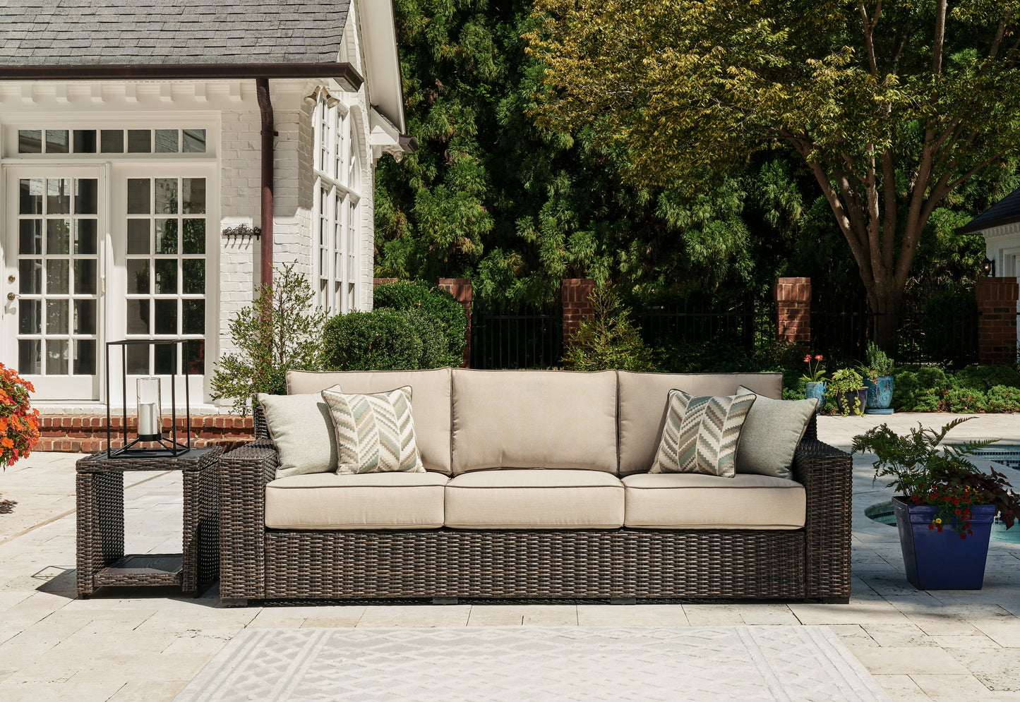 Myers Furniture Outlet - Ashley Furniture - Coastline Bay Outdoor - Sofa with Cushion / Brown - P784-838