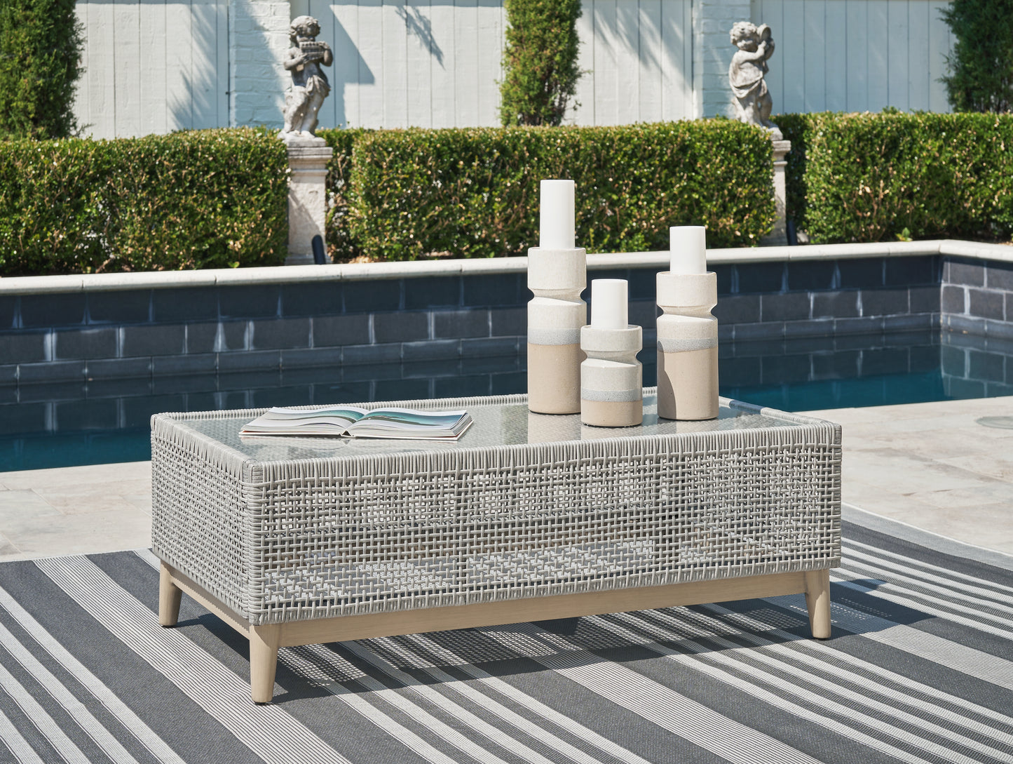 Myers Furniture Outlet - Ashley Furniture - Seton Creek Outdoor - Rectangular Cocktail Table / Gray - P798-701