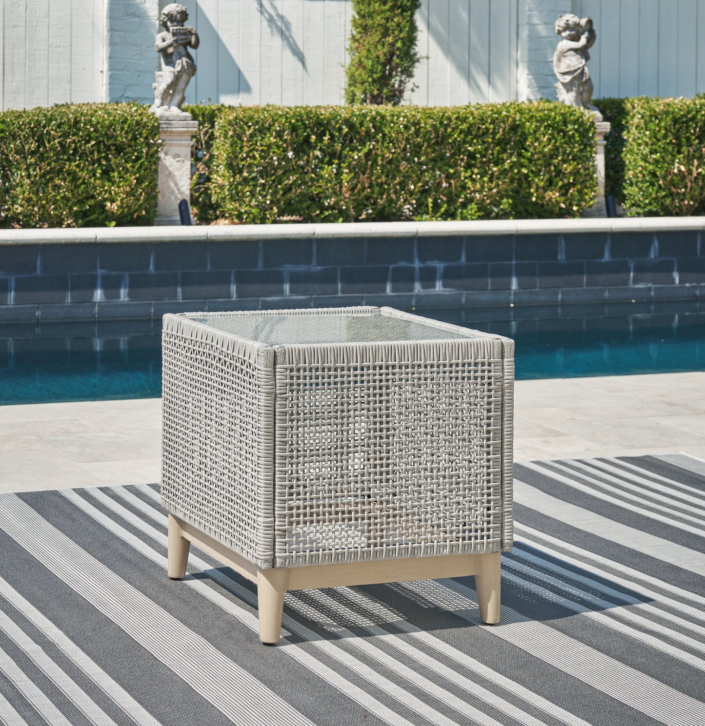 Myers Furniture Outlet - Ashley Furniture - Seton Creek Outdoor - Square End Table / Gray - P798-702