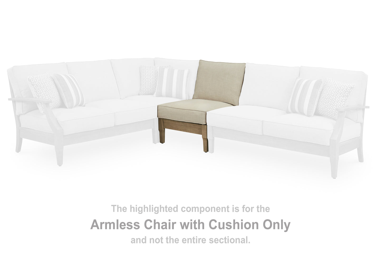 Myers Furniture Outlet - Ashley Furniture - Clare View Outdoor - Armless Chair w/Cushion / Beige - P801-846