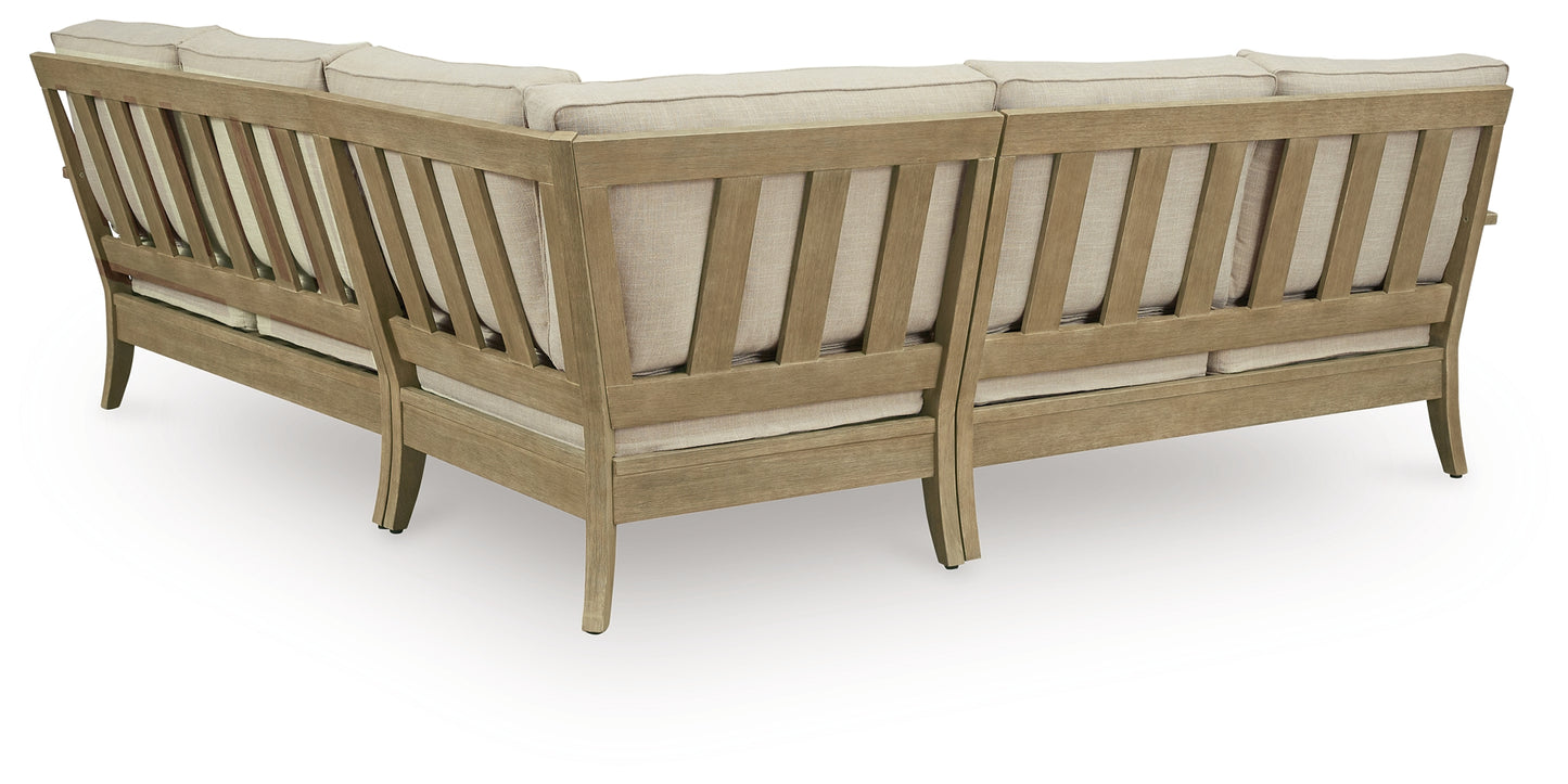 Myers Furniture Outlet - Ashley Furniture - Clare View Outdoor - 3-Piece Outdoor Sectional / Beige - P801P10