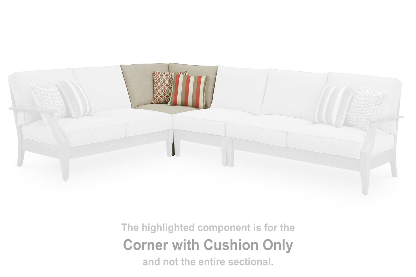 Myers Furniture Outlet - Ashley Furniture - Clare View Outdoor - Corner with Cushion / Beige - P801-877