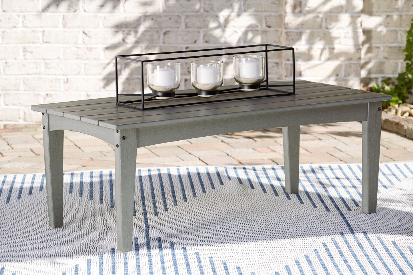 Myers Furniture Outlet - Ashley Furniture - Visola Outdoor - Rectangular Cocktail Table / Gray - P802-701