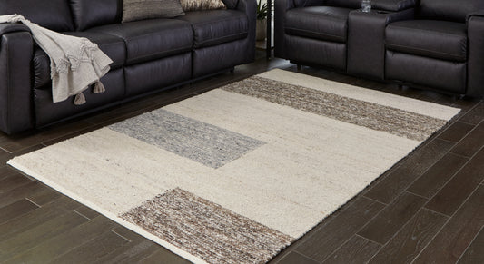 Myers Furniture Outlet - Ashley Furniture - Barus Rug - 5' x 7' Rug / Beige/Brown/Gray - R406402
