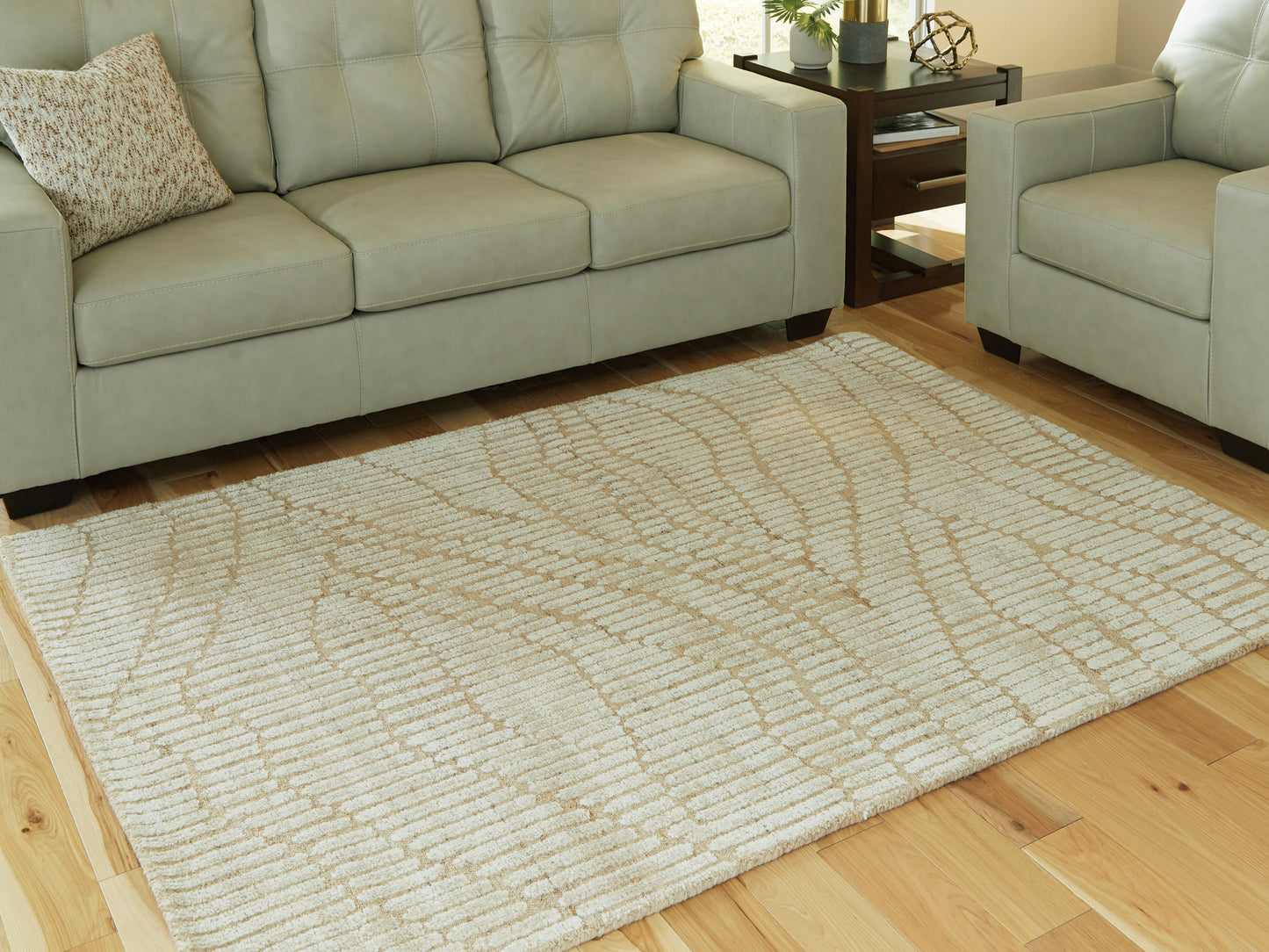 Myers Furniture Outlet - Ashley Furniture - Jaseena Rug - 5' x 7' Area Rug / Beige/Tan - R407722