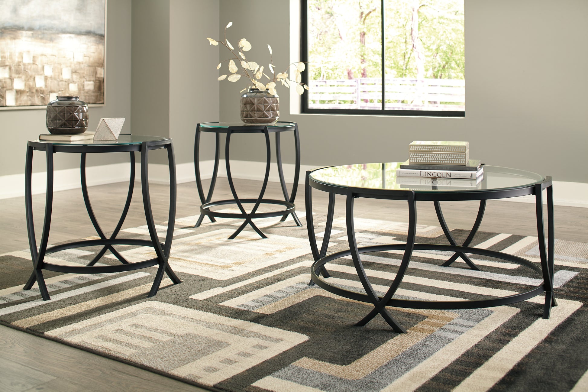 Myers Furniture Outlet - Ashley Furniture - Tarrin Table (Set of 3) - Occasional Table Set (3/CN) / Black - T115-13