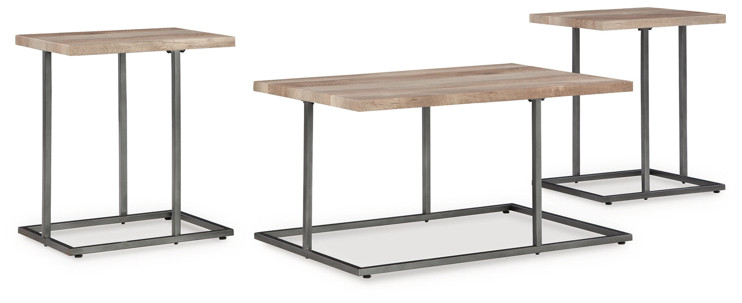 Myers Furniture Outlet - Ashley Furniture - Albreane Table (Set of 3) - Occasional Table Set (3/CN) / Grayish Brown/Black - T147-13