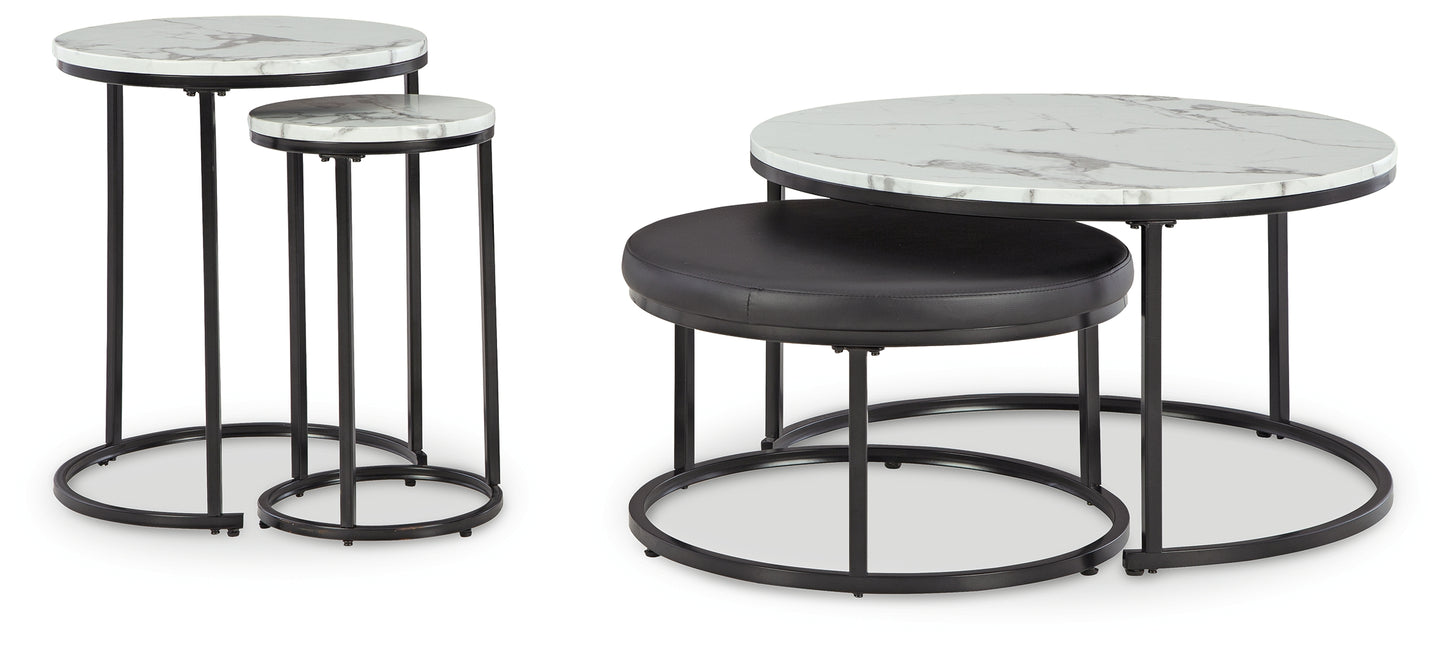 Myers Furniture Outlet - Ashley Furniture - Jusmour Table (Set of 4) - Occasional Nesting TBL (4/CN) / Black/White - T161-14
