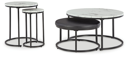 Myers Furniture Outlet - Ashley Furniture - Jusmour Table (Set of 4) - Occasional Nesting TBL (4/CN) / Black/White - T161-14