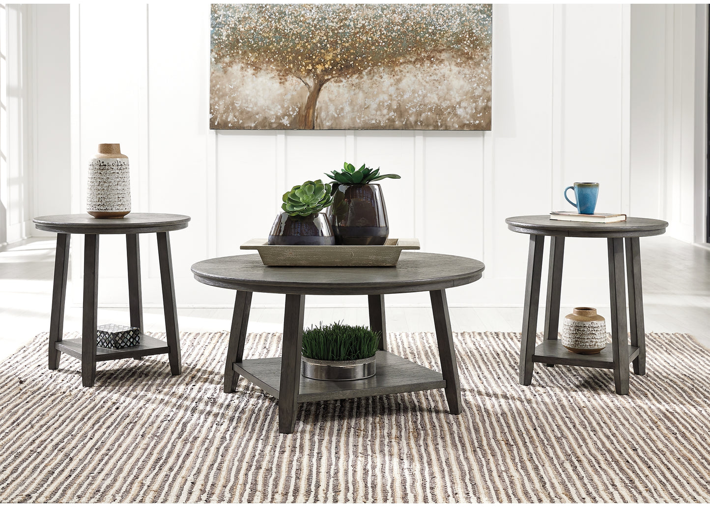 Myers Furniture Outlet - Ashley Furniture - Caitbrook Table (Set of 3) - Occasional Table Set (3/CN) / Gray - T188-13