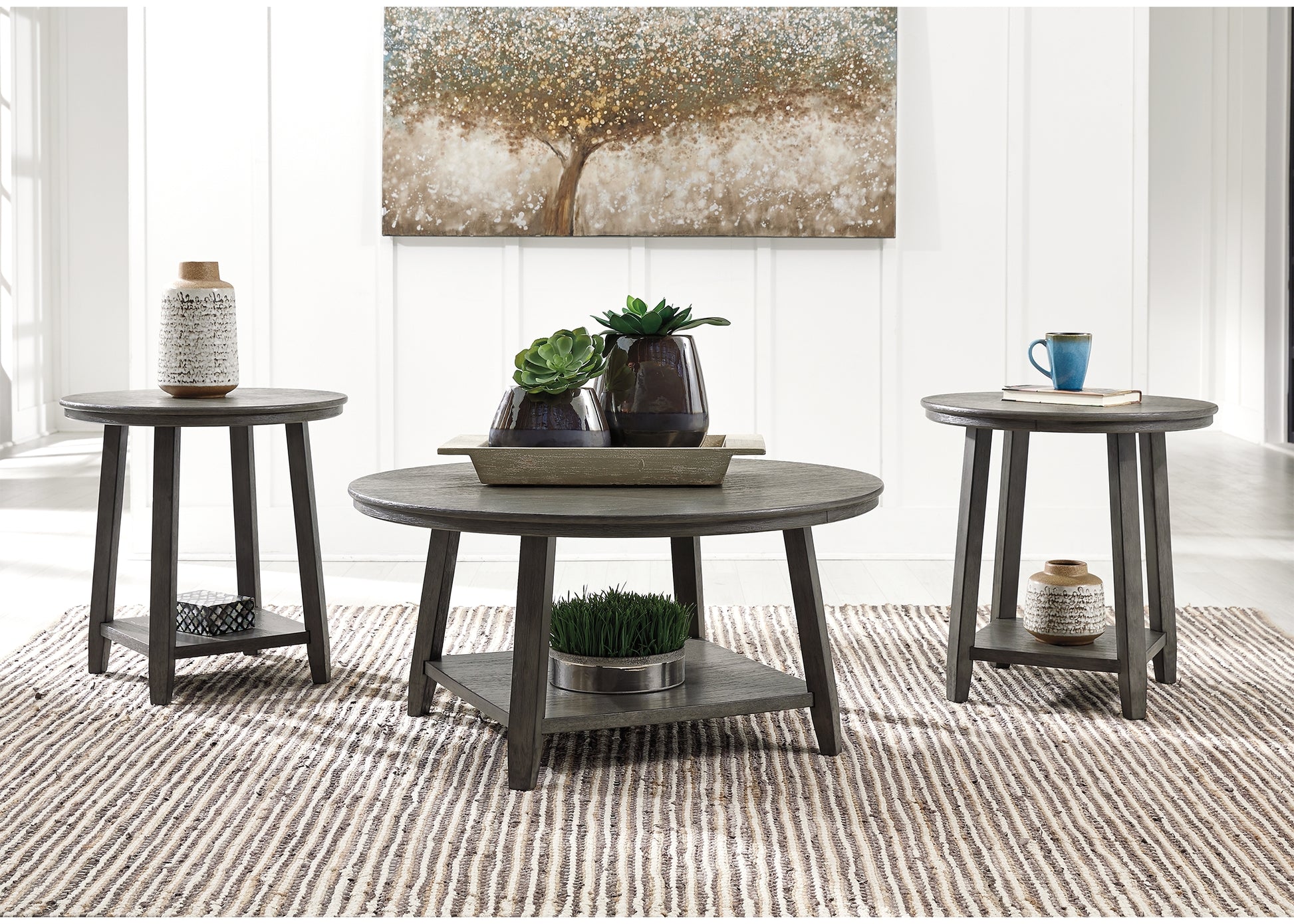 Myers Furniture Outlet - Ashley Furniture - Caitbrook Table (Set of 3) - Occasional Table Set (3/CN) / Gray - T188-13