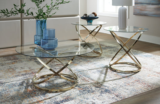 Myers Furniture Outlet - Ashley Furniture - Crimonti Table (Set of 3) - Occasional Table Set (3/CN) / Champagne - T273-13